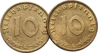 III. říše, 10 Pfennig 1938 E a 1939 E, lot 2 ks