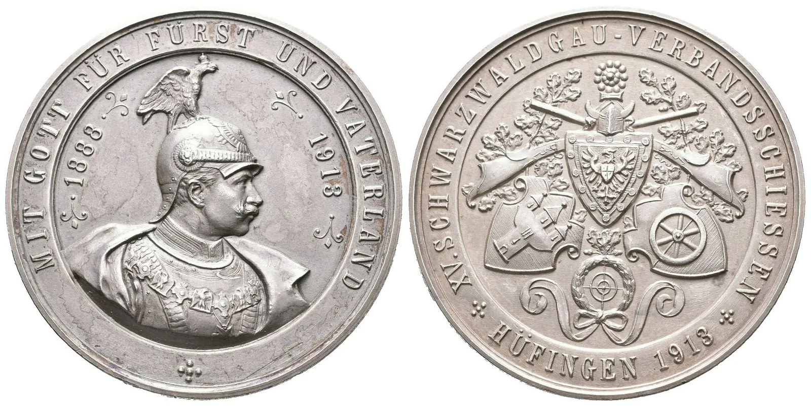AR Medaile 1913 - XV. Spolkové střelby župy Schwarzwaldské v Hüfingen. — 1