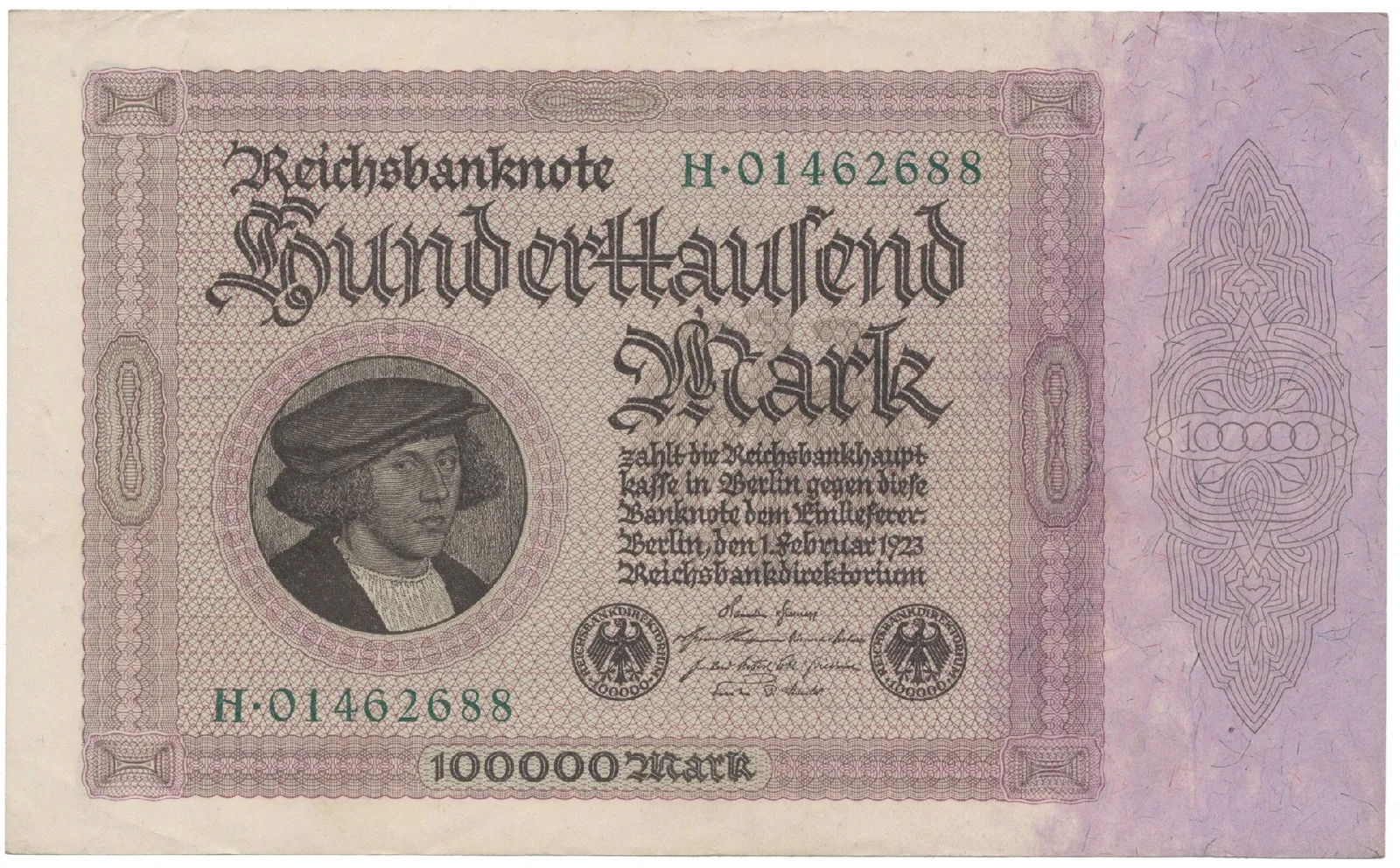 Německo, 100000 Mark 1923, Ro.82a