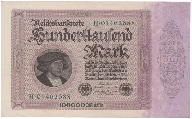 Německo, 100000 Mark 1923, Ro.82a