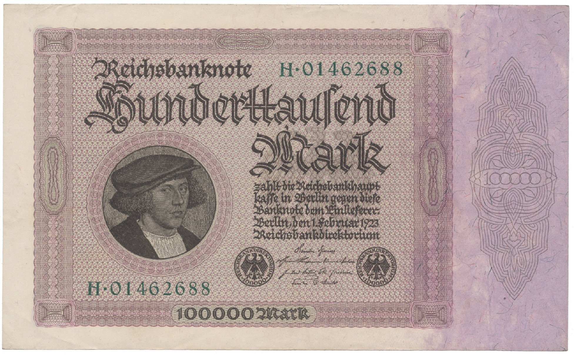 Německo, 100000 Mark 1923, Ro.82a
