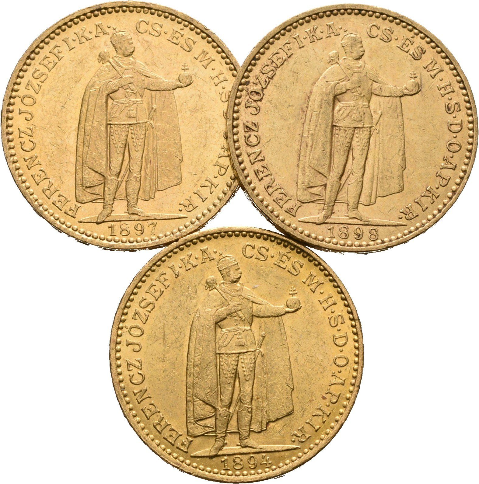 20 Koruna 1894 KB, 1897 KB, 1898 KB