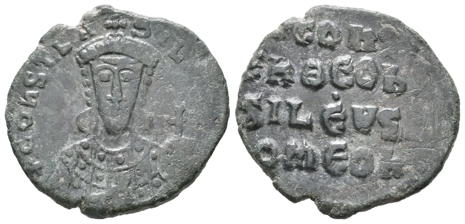 Follis, Constantinopolis, SB.1761, Sommer.36.17, pěkná patina, vada střížku — 1