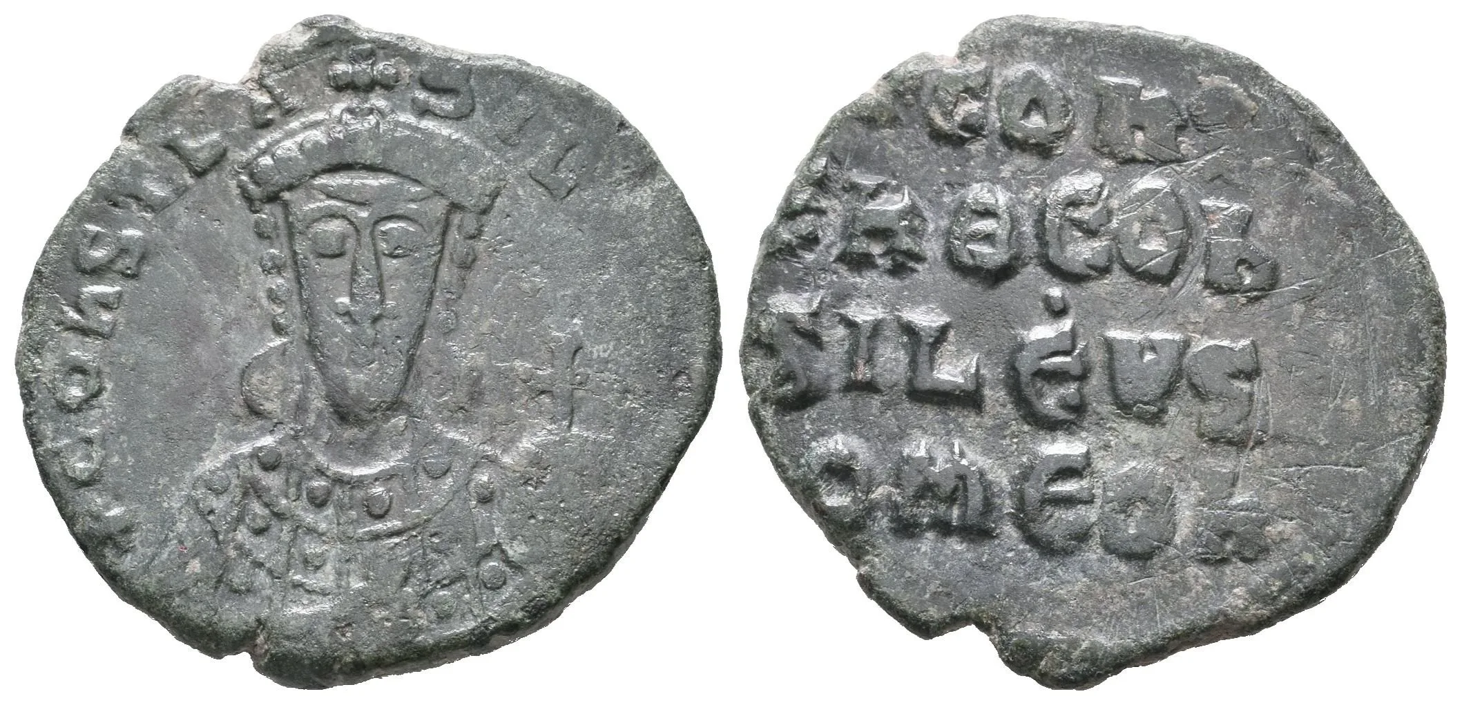 Follis, Constantinopolis, SB.1761, Sommer.36.17, pěkná patina, vada střížku — 1