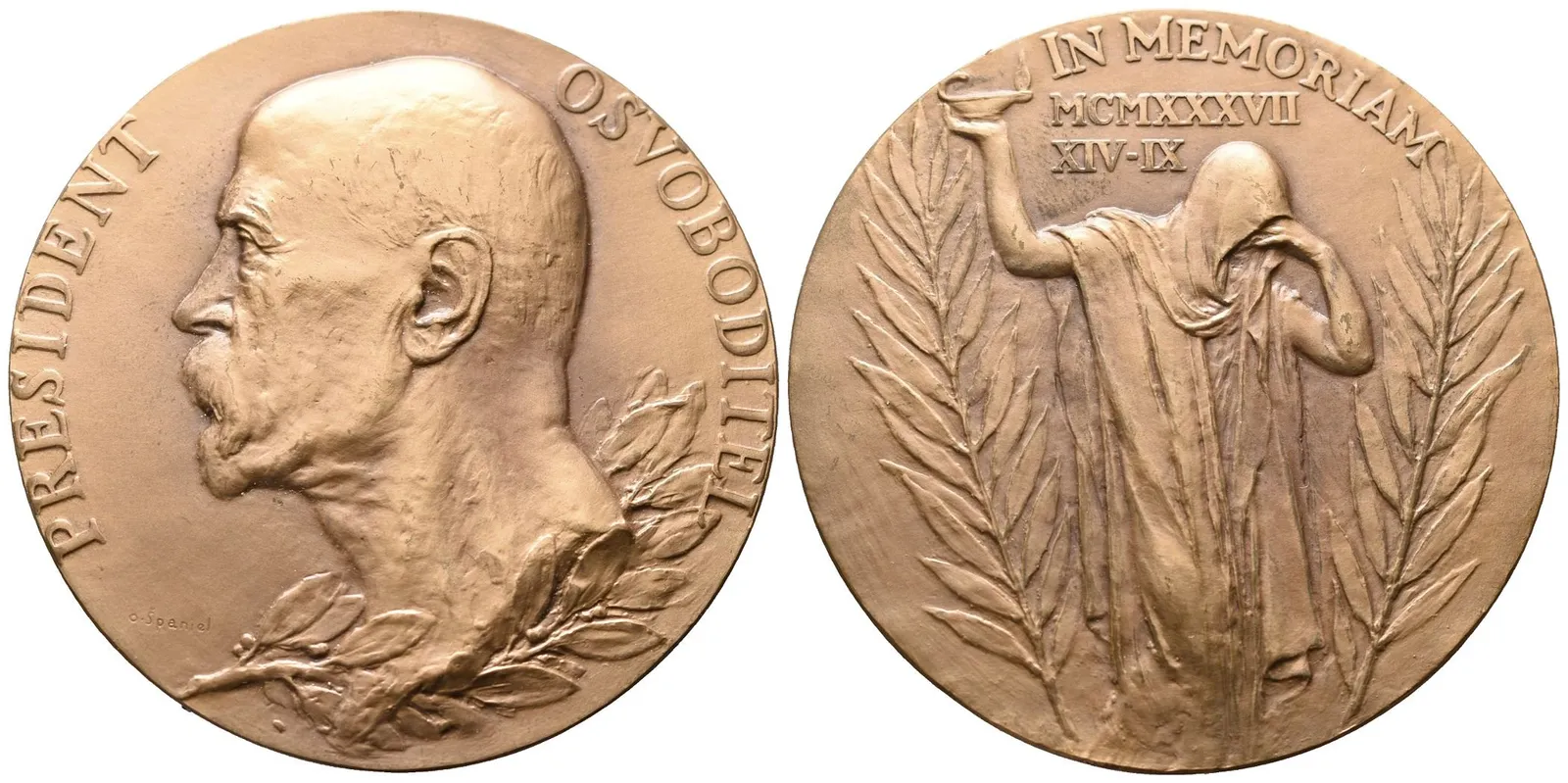 Španiel Otakar -  K úmrtí TGM, 60 mm