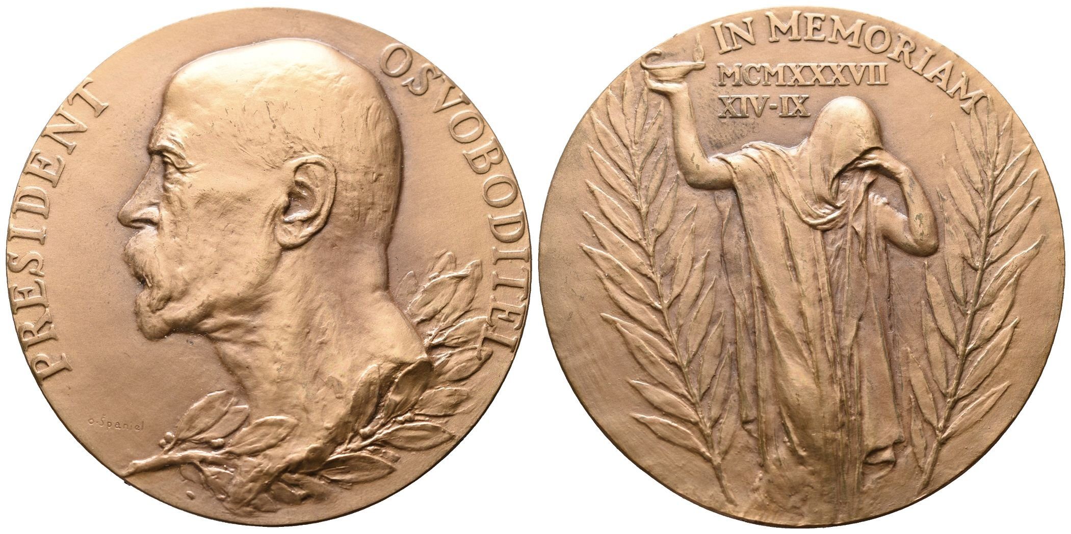 Španiel Otakar -  K úmrtí TGM, 60 mm