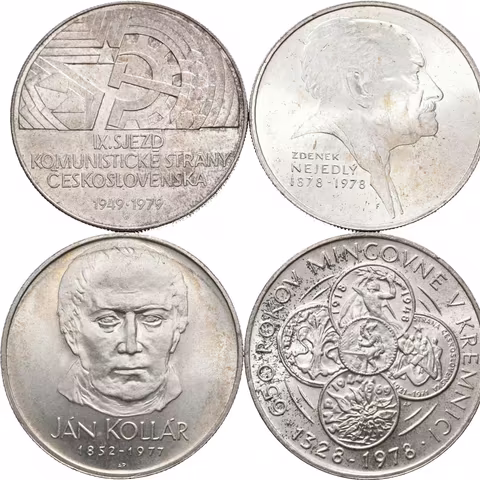 Soubor mincí 50 Kčs 1977 - Ján Kollár, 1978 - Kremnica a Nejedlý,