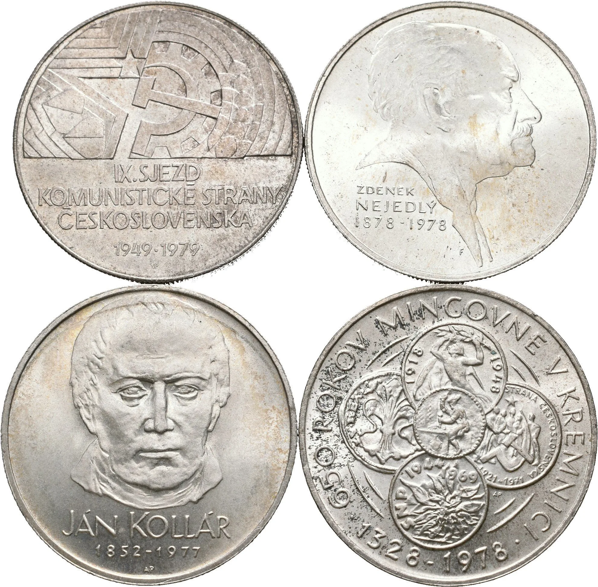 Soubor mincí 50 Kčs 1977 - Ján Kollár, 1978 - Kremnica a Nejedlý, — 1