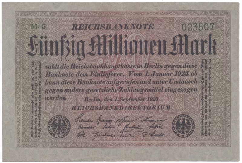 Německo, 50 Millionen Mark 1923, Ro.108b