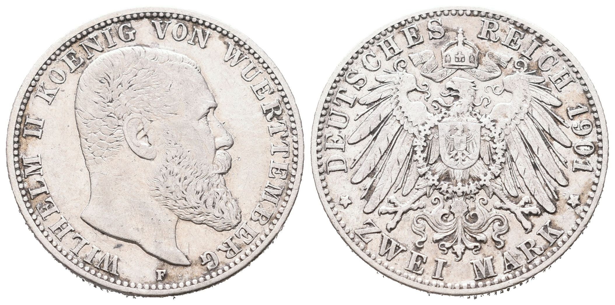 Württemberg, 2 Marka 1901 F
