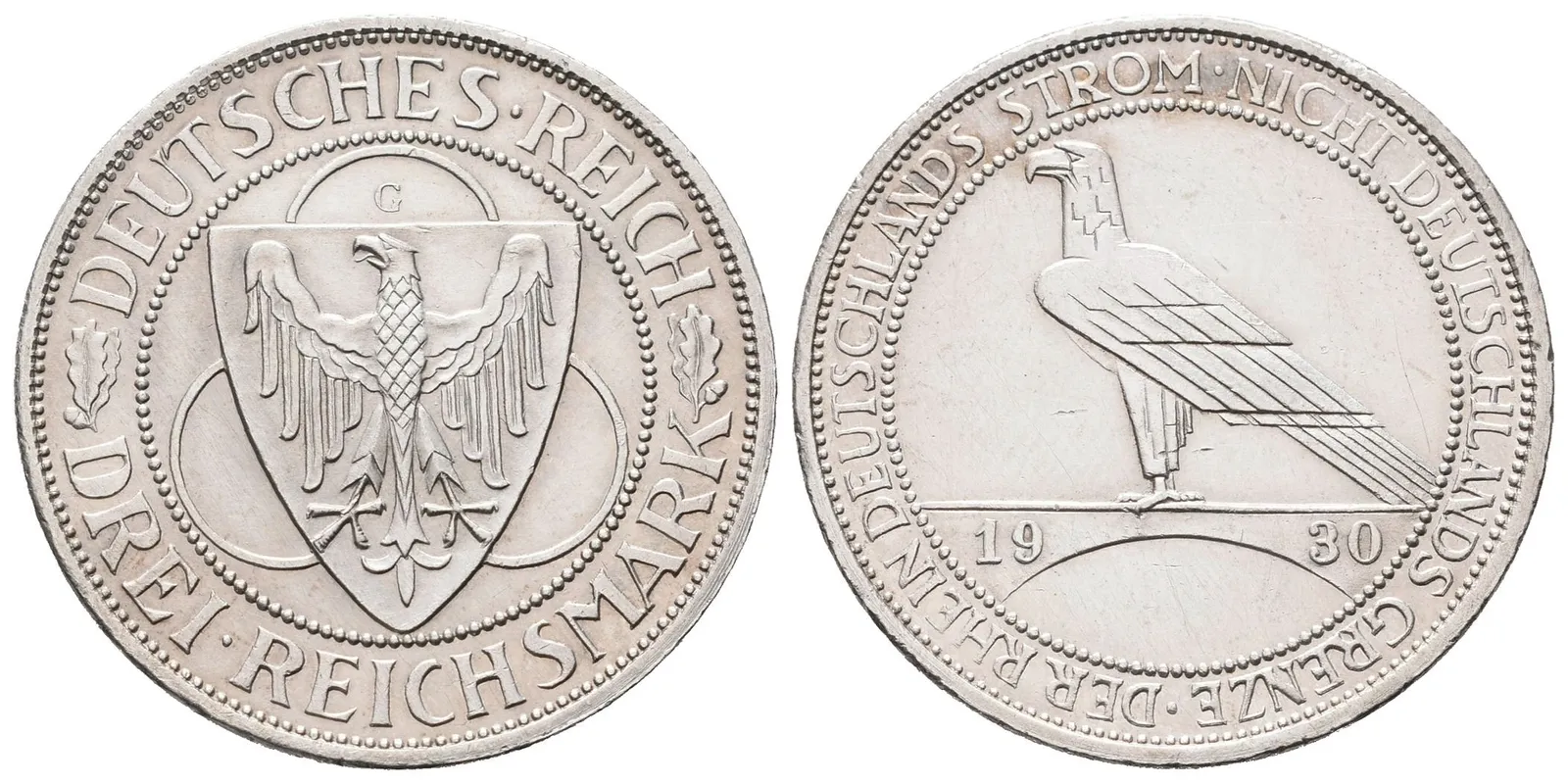 Výmar, 3 Marka 1930 G - Porýní