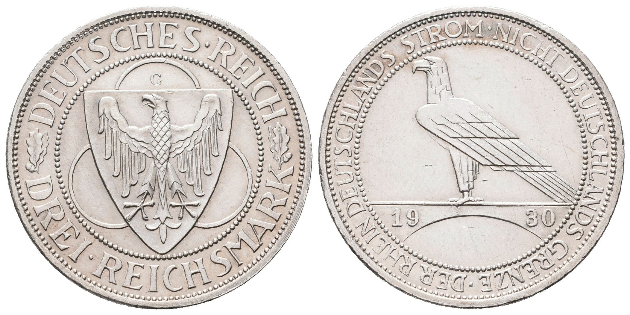 Výmar, 3 Marka 1930 G - Porýní