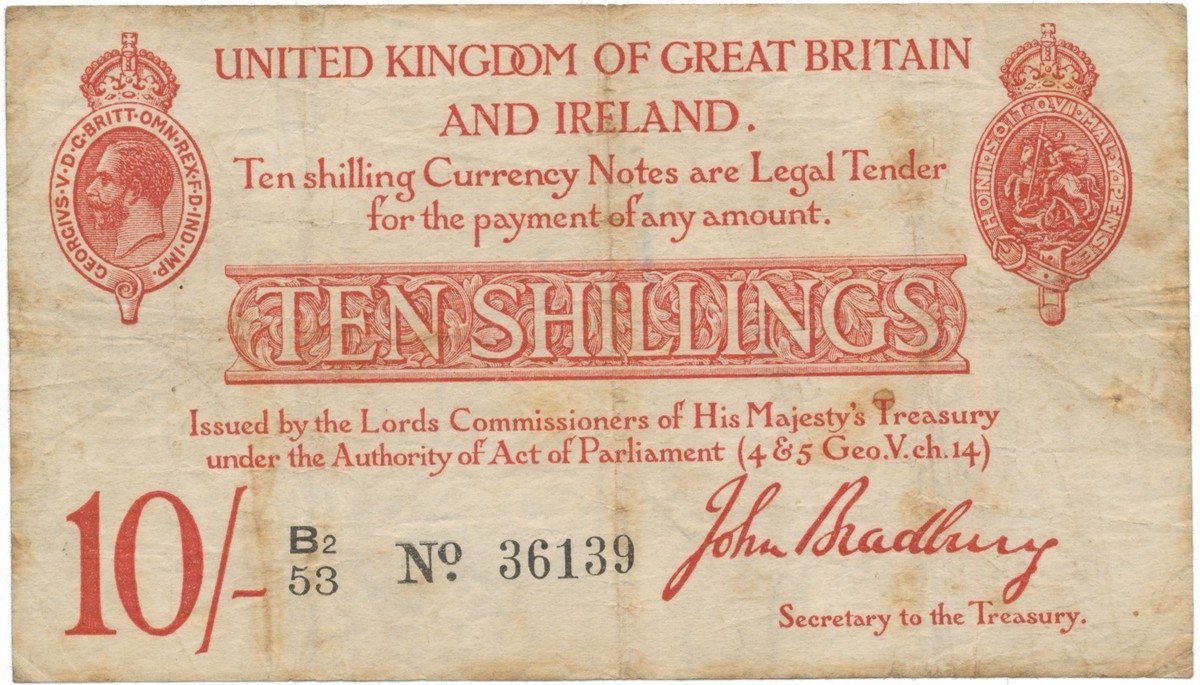 Velká Británie, 10 Shillings (1915), P.348