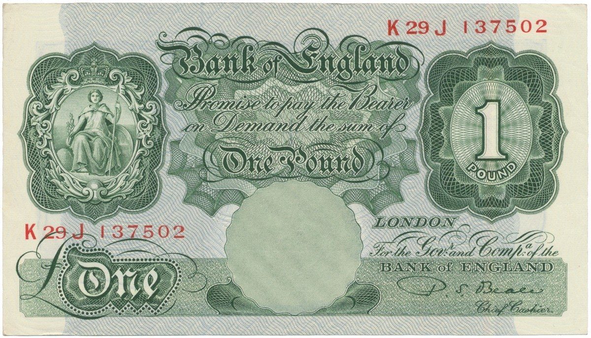 Velká Británie, 1 Pound (1949~1955), Beale, P.369b