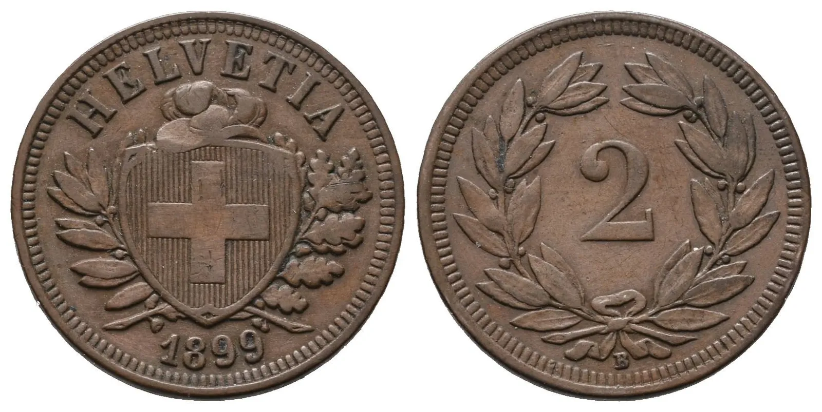 Švýcarsko, 2 Rappen 1899