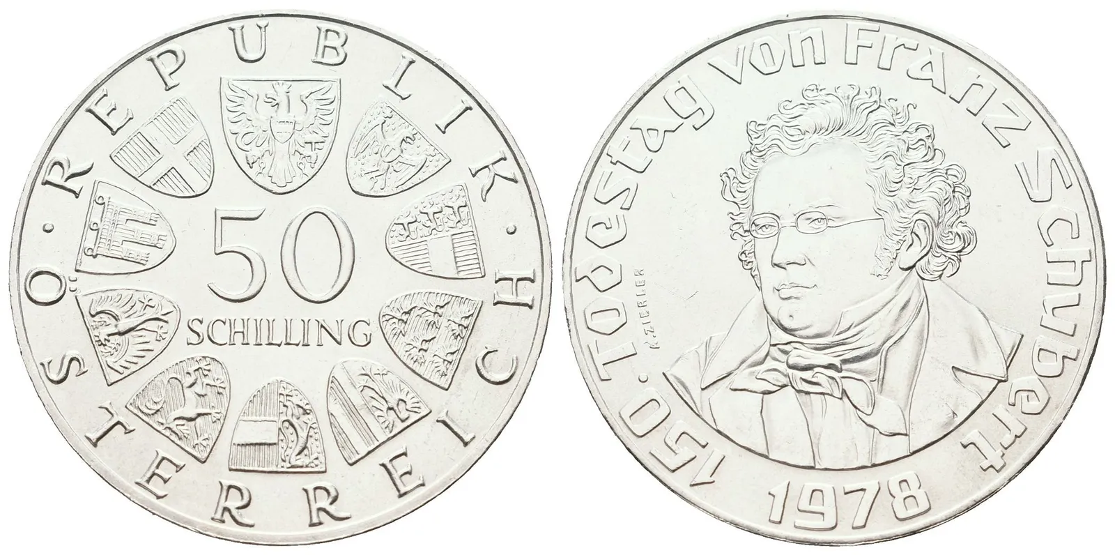 Rakousko, 50 Schilling 1978 - Franz Schubert