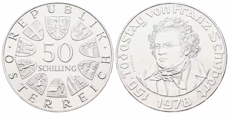 Rakousko, 50 Schilling 1978 - Franz Schubert