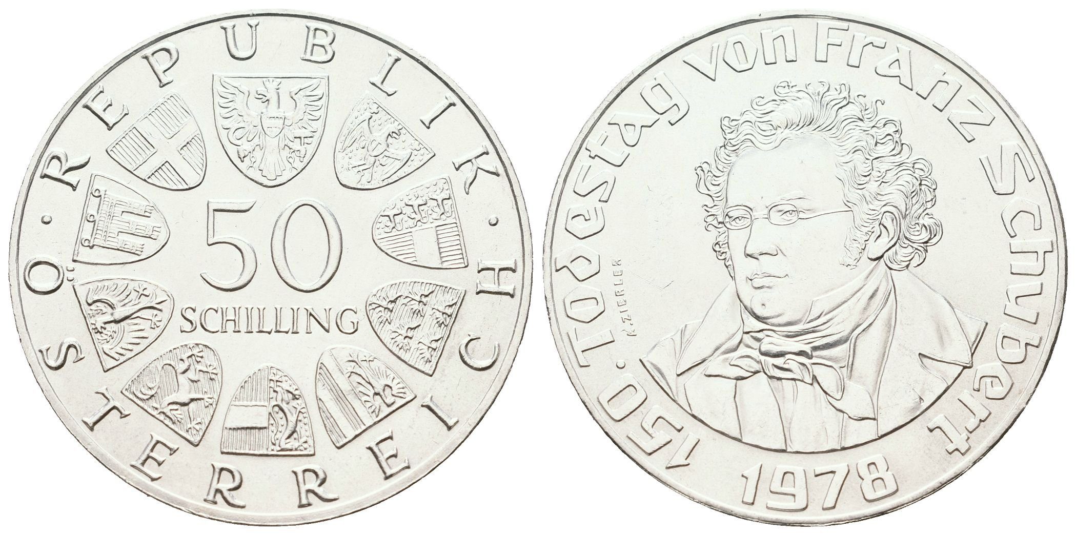 Rakousko, 50 Schilling 1978 - Franz Schubert
