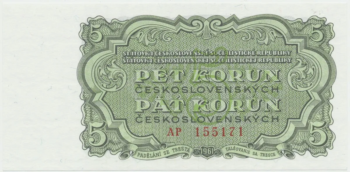 Československo, 5 Koruna 1961, série AP, Hej.99a