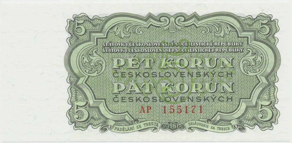 Československo, 5 Koruna 1961, série AP, Hej.99a