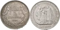 5 Koruna 1907 KB - Jubilejní k 40. výročí korunovace na uherského krále + — 2
