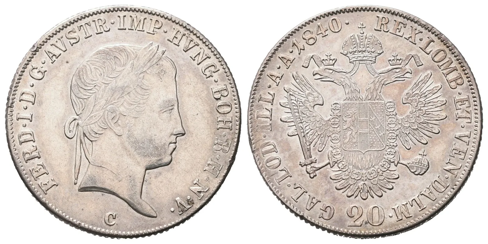 Ferdinand V., 20 Krejcar 1840 C, Praha