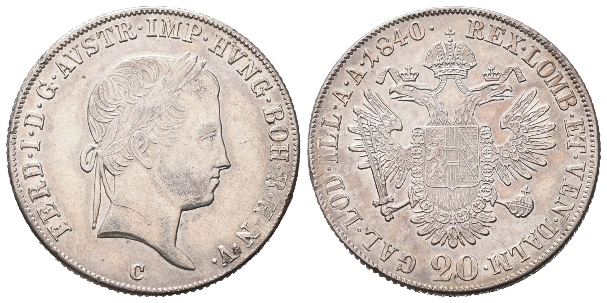 Ferdinand V., 20 Krejcar 1840 C, Praha