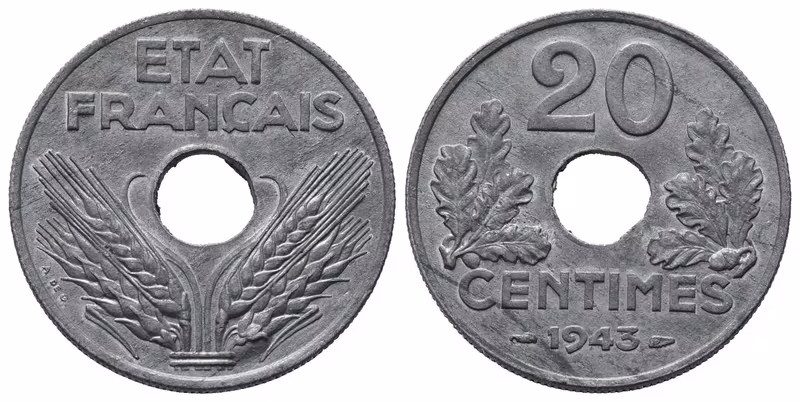 Francie - Vichy, 20 Centimes 1943