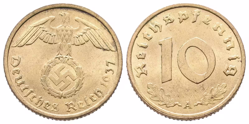 III. říše, 10 Pfennig 1937 A