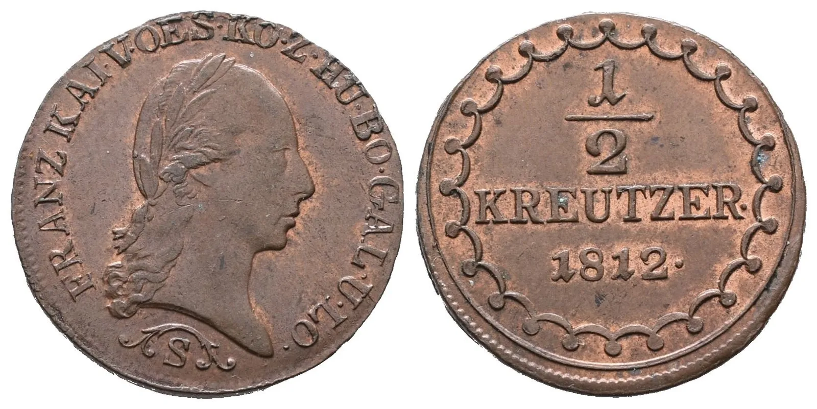 František II., 1/2 Krejcar 1812 S