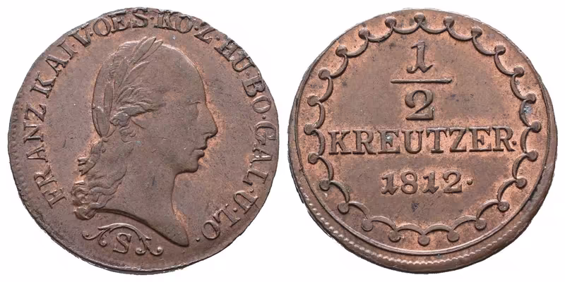 František II., 1/2 Krejcar 1812 S