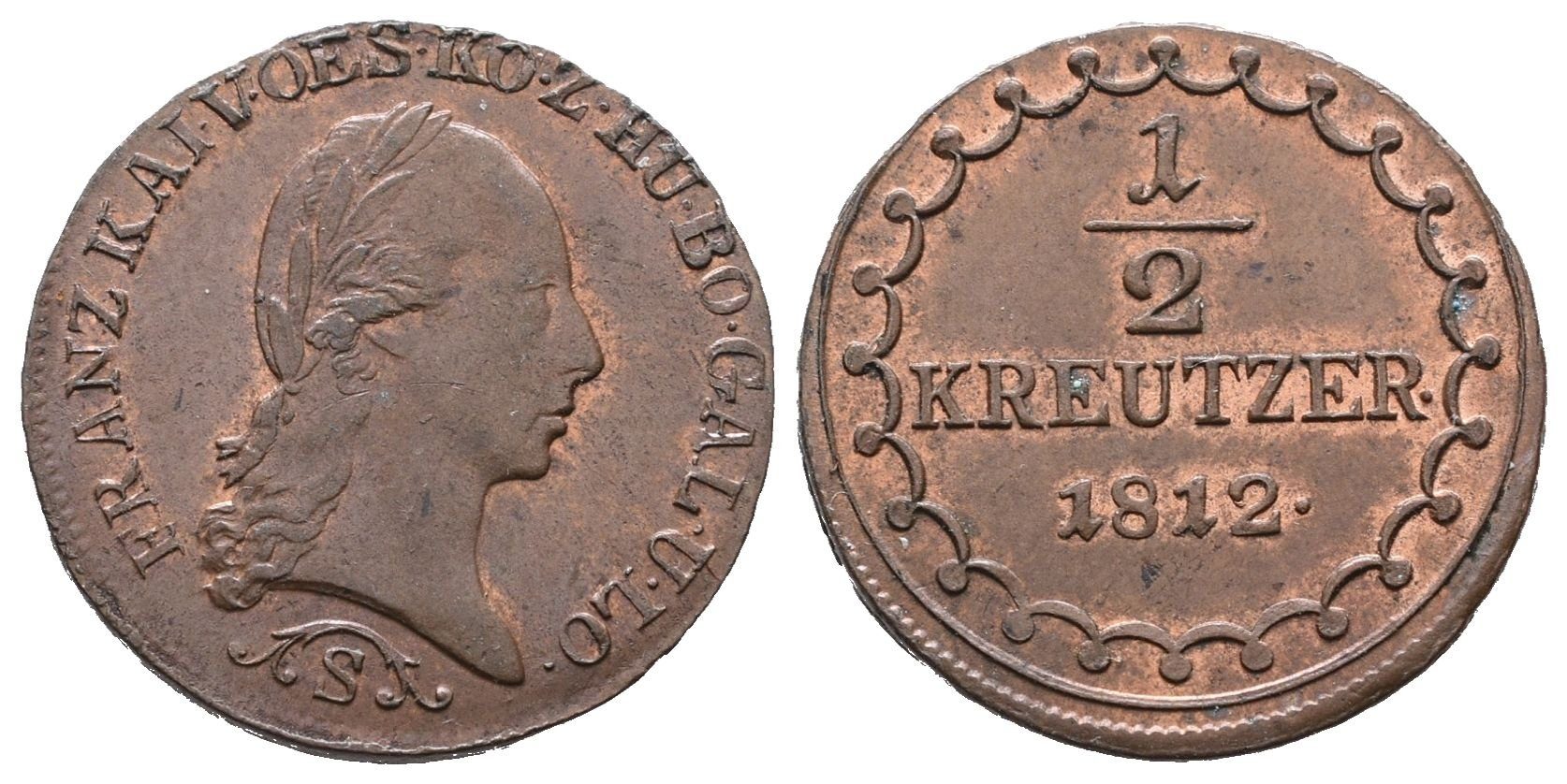 František II., 1/2 Krejcar 1812 S