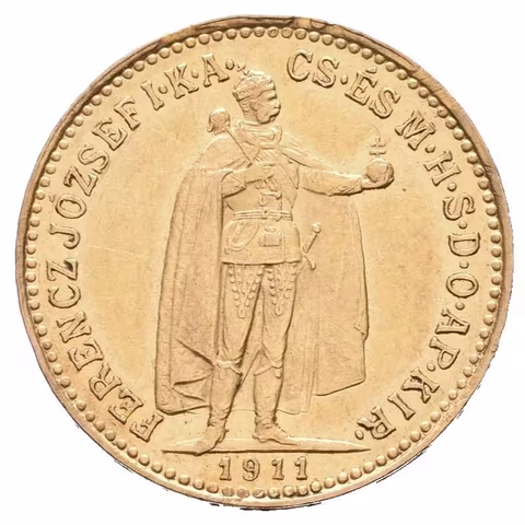 10 Koruna 1911 KB, pěkná zachovalost, patina, zbytky lesku, drobné rysky a hranky