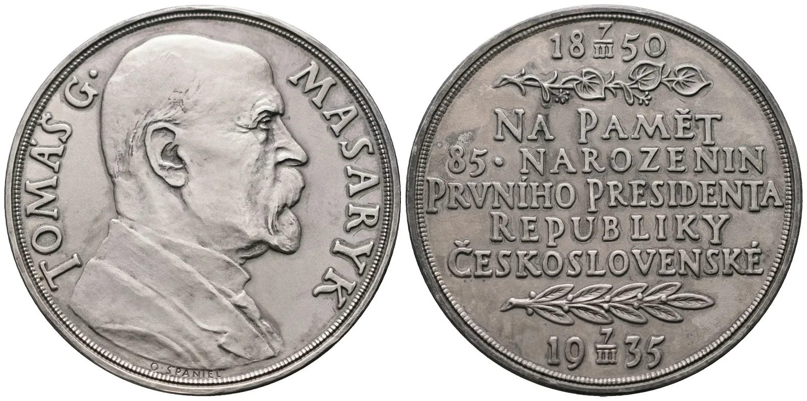 Španiel Otakar -  85. narozeniny TGM, 60 mm