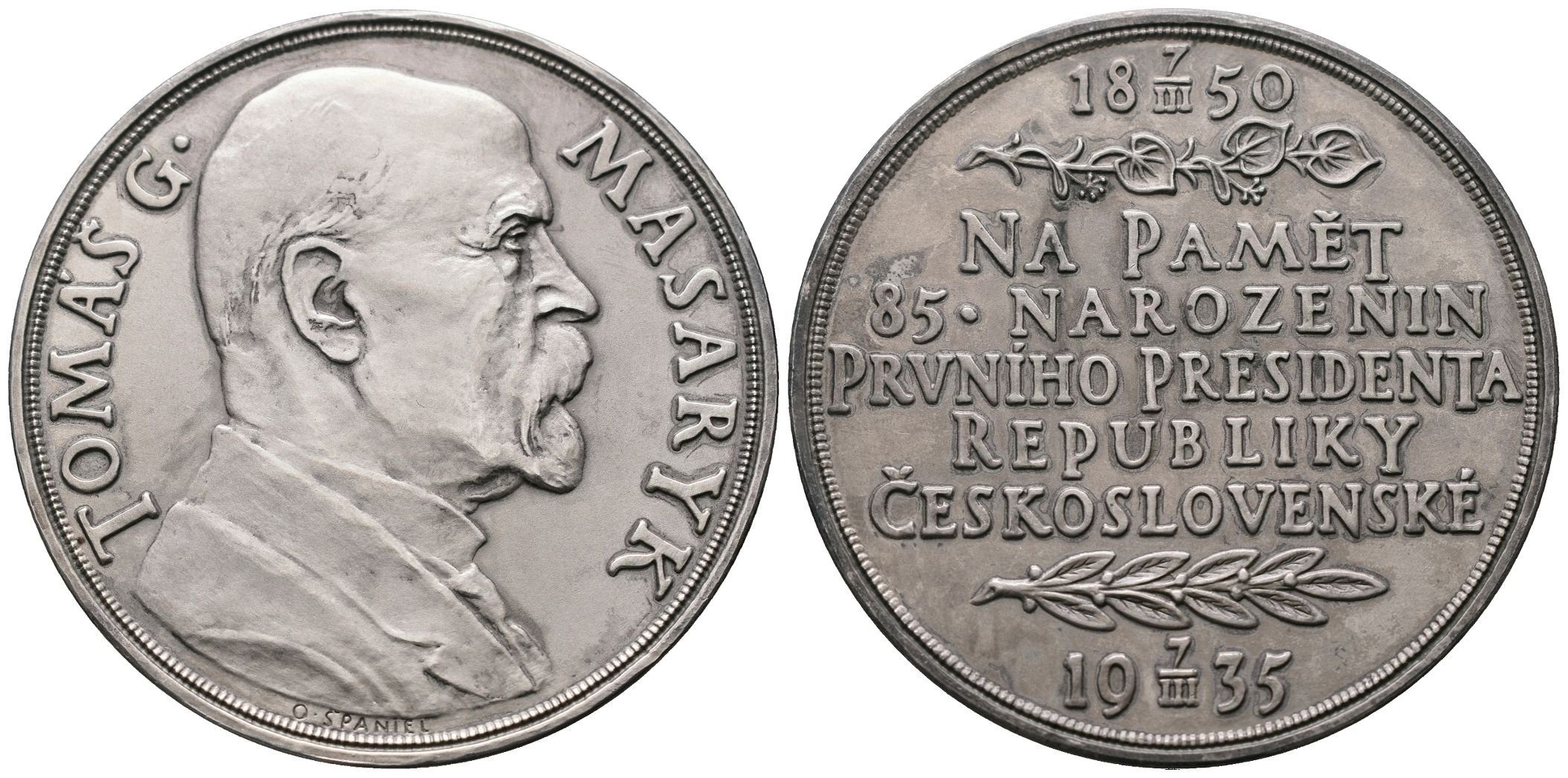 Španiel Otakar -  85. narozeniny TGM, 60 mm