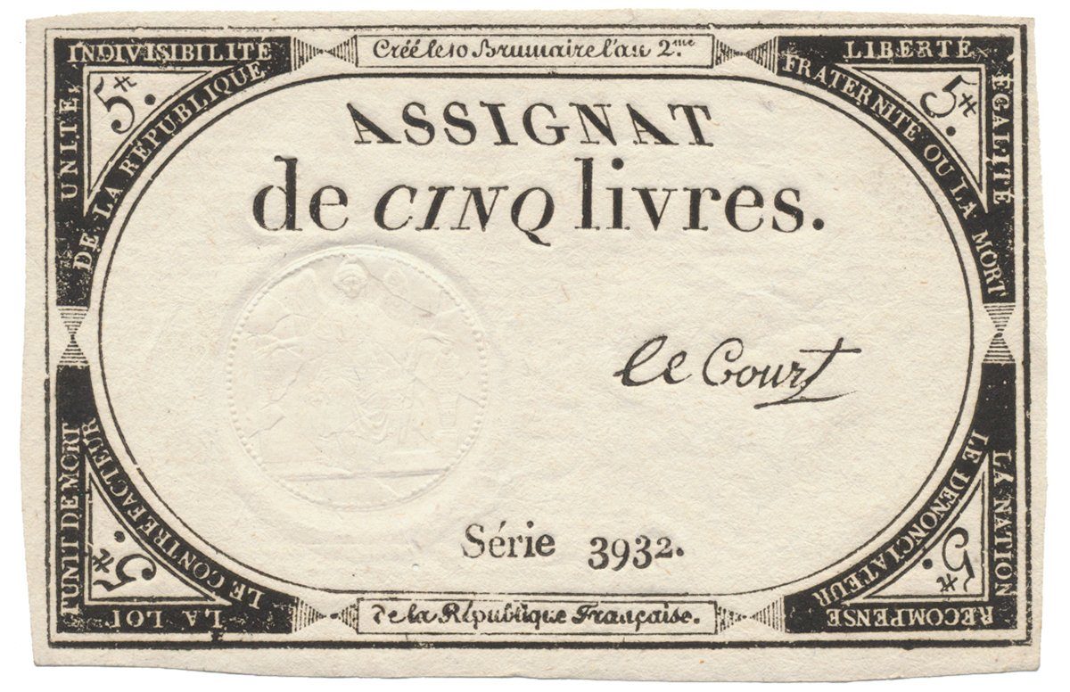 Francie, 5 Livres 1793, P.A76