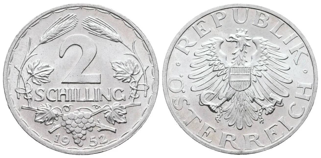 Rakousko, 2 Schilling 1952