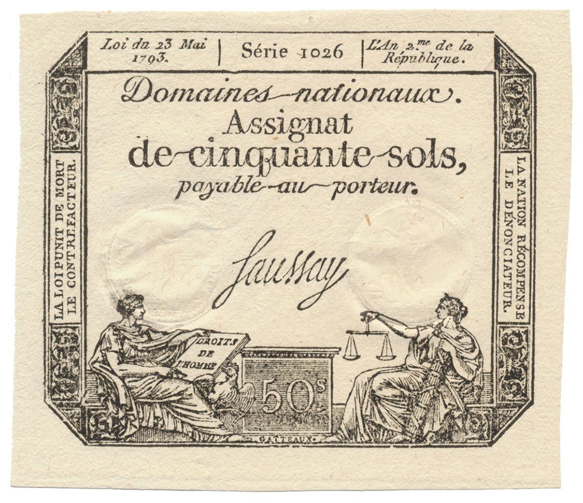 Francie, 50 Sols  23. 5. 1793, P.A70b