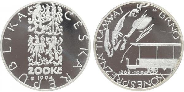 200 Kč 1994 - Koněspřežná tramvaj v Brně, PROOF