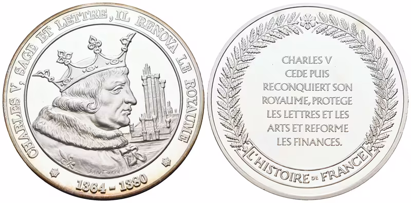 Francie - AR Medaile b.l. - Charles V