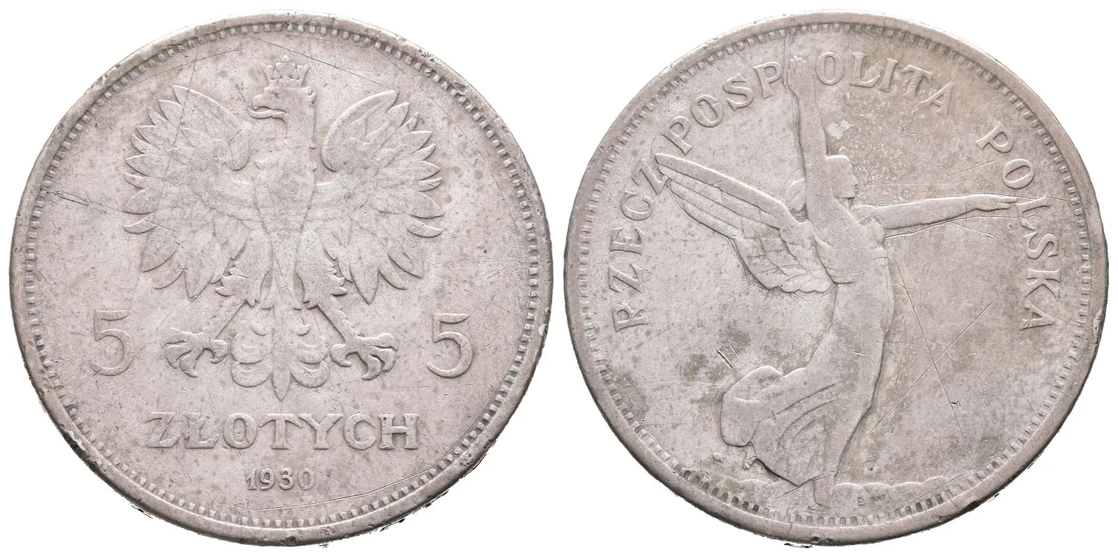 Polsko, 5 Zlotých 1930 - Niké