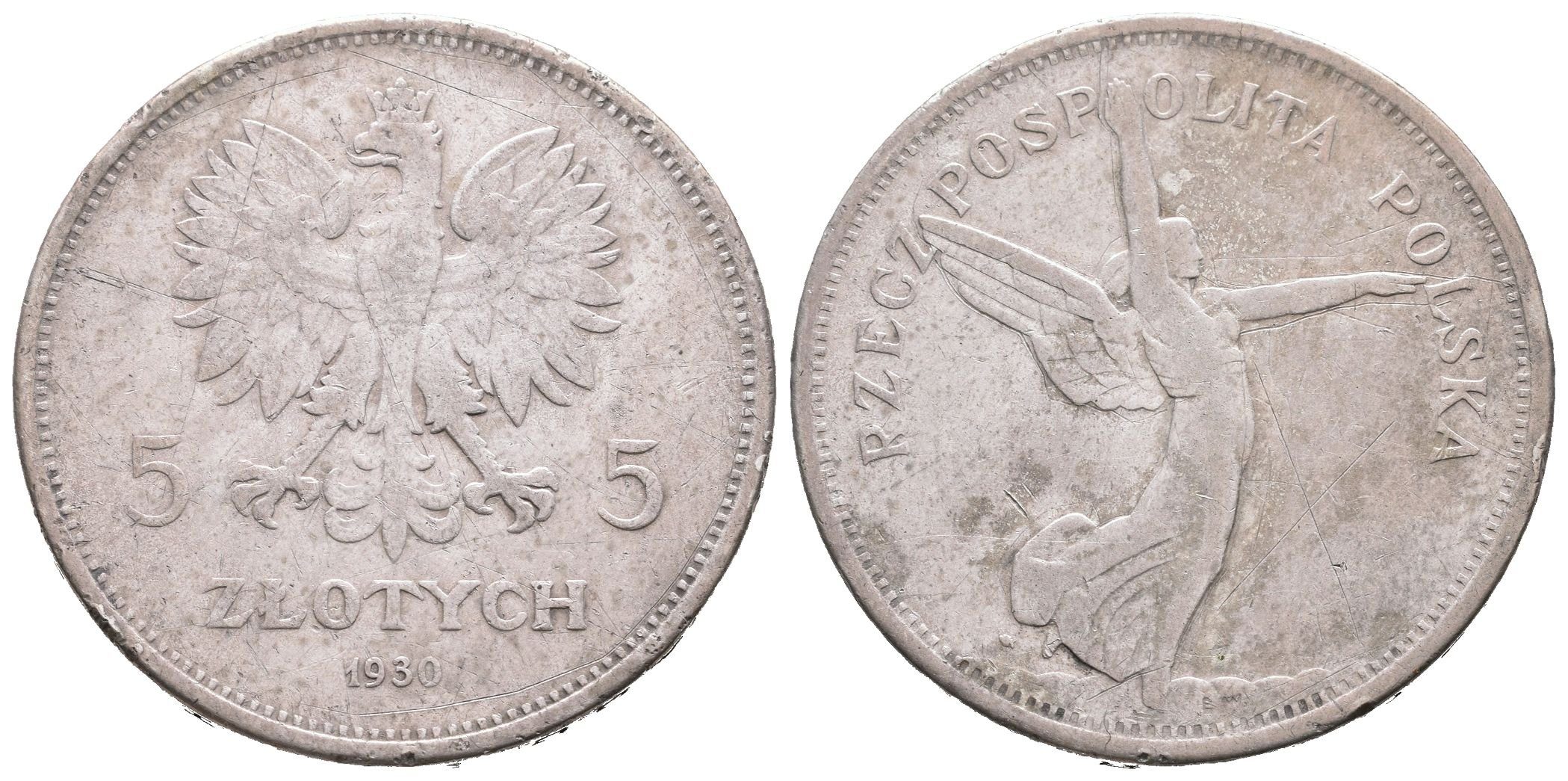 Polsko, 5 Zlotých 1930 - Niké