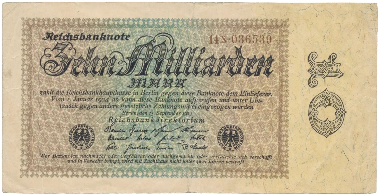 Německo, 10 Milliarden Mark 1923, Ro.113b