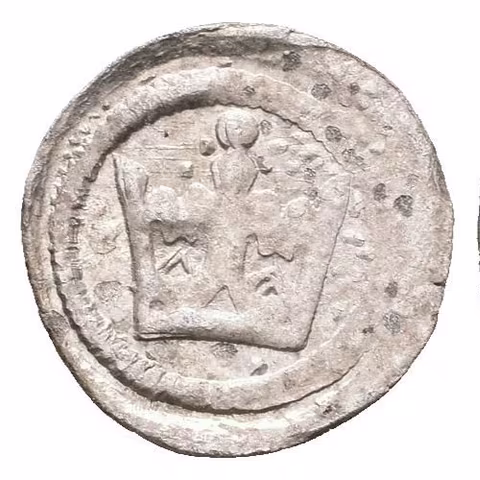 Haléř kruhový s korunkou, Rad.25, Cast.79-80, pěkná zachovalost, patina