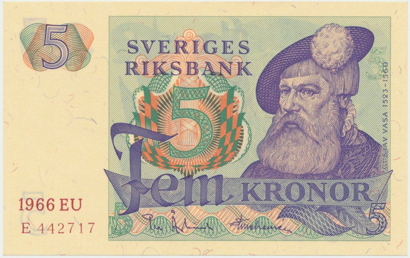 Švédsko, 5 Kronor 1966, P.51a