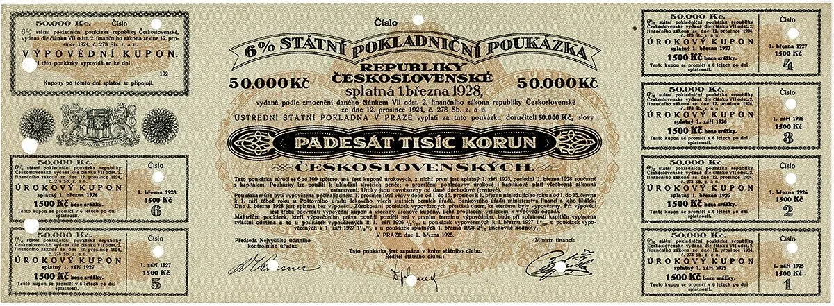 Státní pokladniční poukázky, 1919 - 1939 — 1