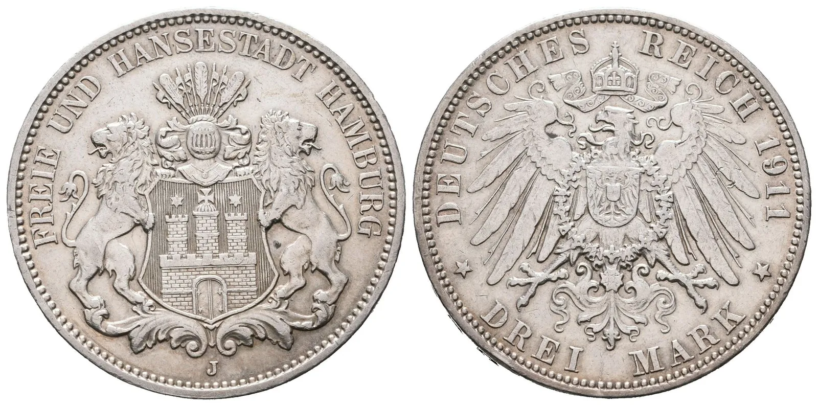 Hamburg, 3 Marka 1911 J