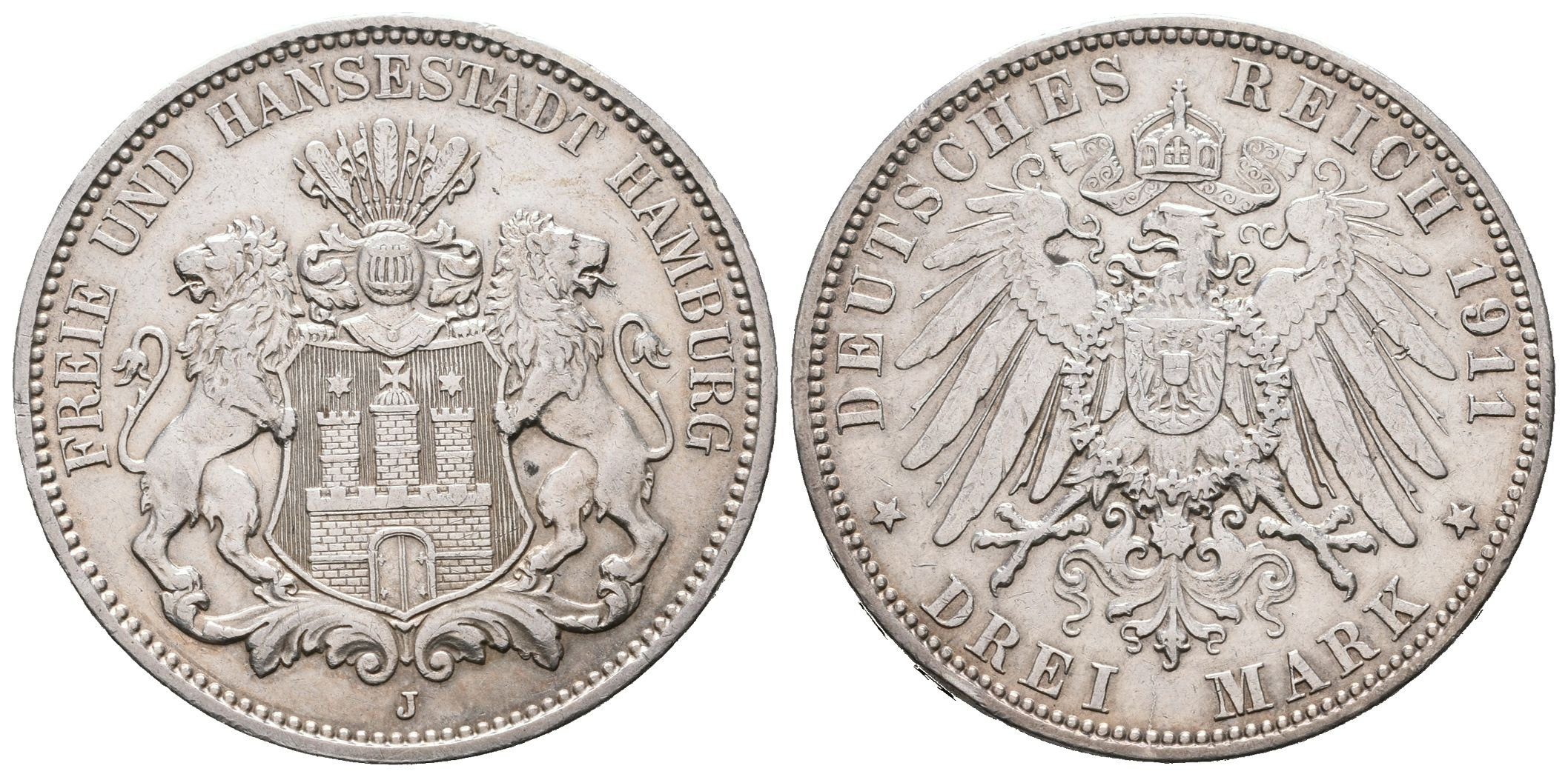 Hamburg, 3 Marka 1911 J