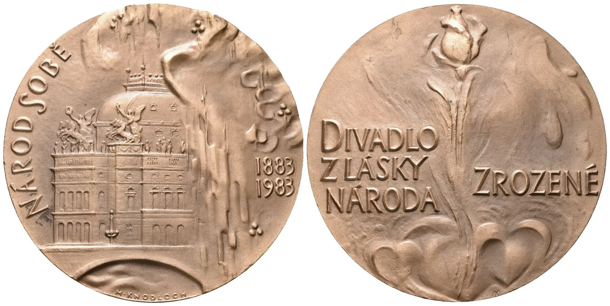 AE Medaile 1983 - K 100. výročí otevření Národního divadla. Bronz 79 mm — 1