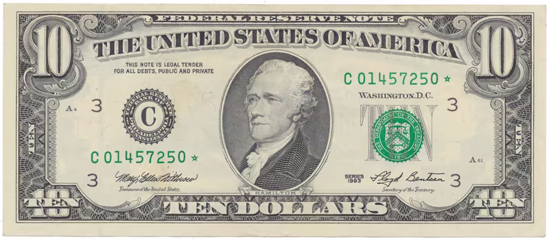 USA, 10 Dollars 1993, náhradní série *, Pick.493r